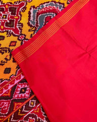 Red & Yellow Big Figure Narikunj Designer Patola Saree