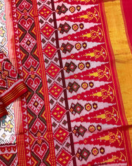 Red & White Navratan Patola Saree