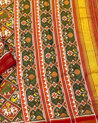 Red & Gold Narikunj Tissue Patola Saree