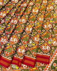 Red & Gold Narikunj Tissue Patola Saree