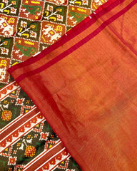 Red & Gold Narikunj Tissue Patola Saree