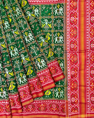 Red & Green Nariunj Patola Saree