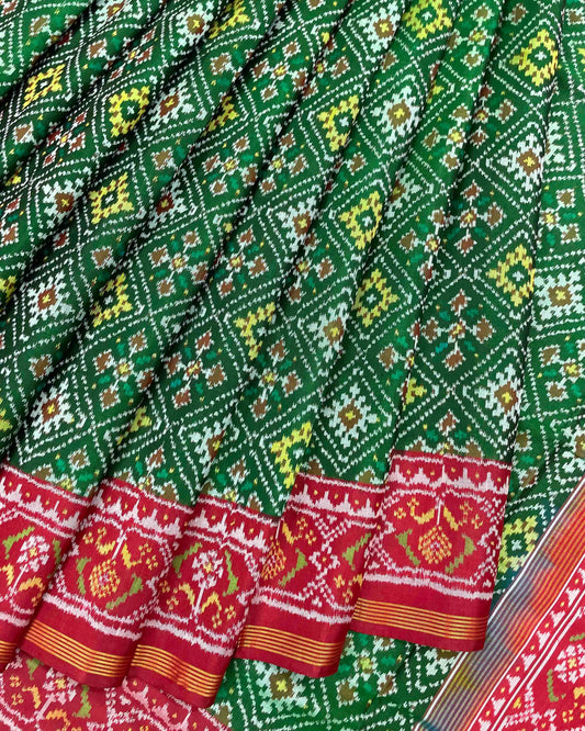 Red & Green Panchanda Patola Saree