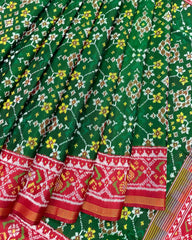 Red & Green Navratan Patola Saree