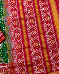 Red & Green Navratan Patola Saree