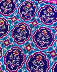 Pink & Navy Blue Flower Patola Saree