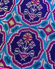 Pink & Navy Blue Flower Patola Saree