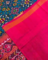 Pink & Turquoise Navratan Patola Saree