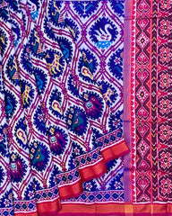 Pink & Blue Narikunj Patola Saree