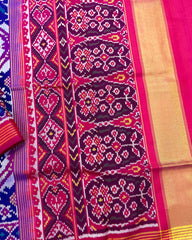 Pink & Blue Narikunj Patola Saree