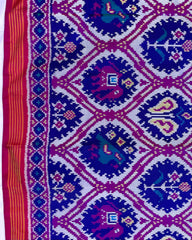 Pink & Blue Narikunj Patola Saree