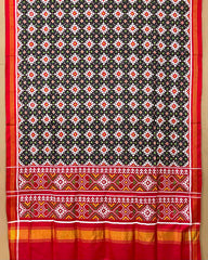 Red & Black Flower Booty Patola Dupatta