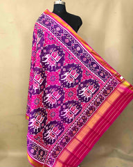 Pink & Purple Big Figure Chhabdi Elephant Patola Dupatta