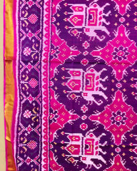 Pink & Purple Big Figure Chhabdi Elephant Patola Dupatta