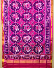 Pink & Purple Big Figure Chhabdi Elephant Patola Dupatta