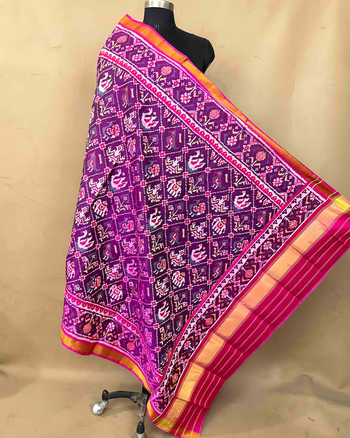 Pink & Purple Narikunj Patola Dupatta