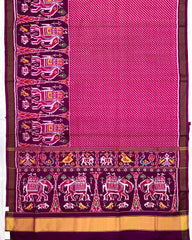 Purple & Pink Lining with Elephant Scut Border and Pallu Patola Saree