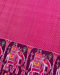 Purple & Pink Lining with Elephant Scut Border and Pallu Patola Saree