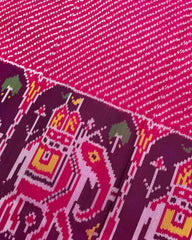 Purple & Pink Lining with Elephant Scut Border and Pallu Patola Saree