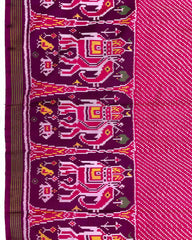 Purple & Pink Lining with Elephant Scut Border and Pallu Patola Saree