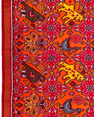 Red & Orange Big Figure Narikunj Patola Saree