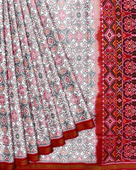 Red & White Navratan Designer Patola Saree