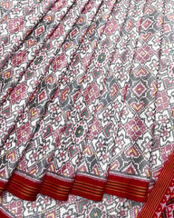 Red & White Navratan Designer Patola Saree