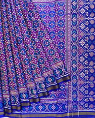 Blue Buttonful Design Patola Saree