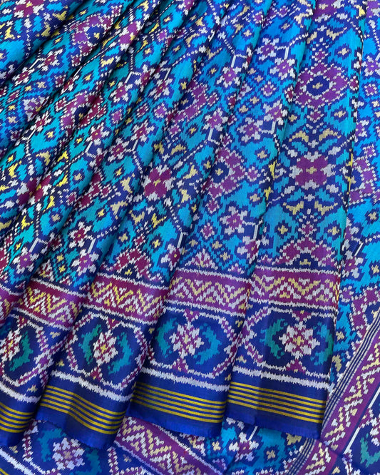 Blue & Turquoise Navratan Patola Saree