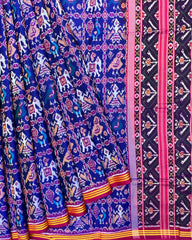 Pink & Blue Narikunj Patola Saree