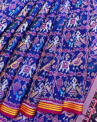 Pink & Blue Narikunj Patola Saree