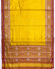 Red & Yellow Doted Tissue Patola Saree