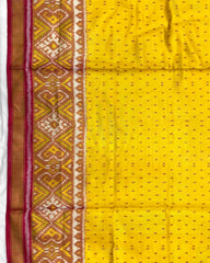 Red & Yellow Doted Tissue Patola Saree