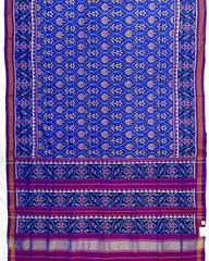 Purple & Blue Small Flower Patola Saree