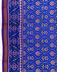 Purple & Blue Small Flower Patola Saree