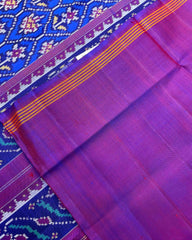 Purple & Blue Small Flower Patola Saree