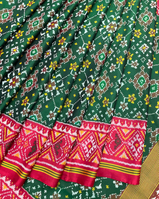 Red & Green Navratan Patola Saree