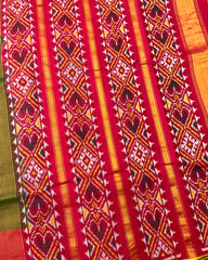 Red & Green Navratan Patola Saree