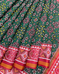 Red & Green Navratan Patola Saree