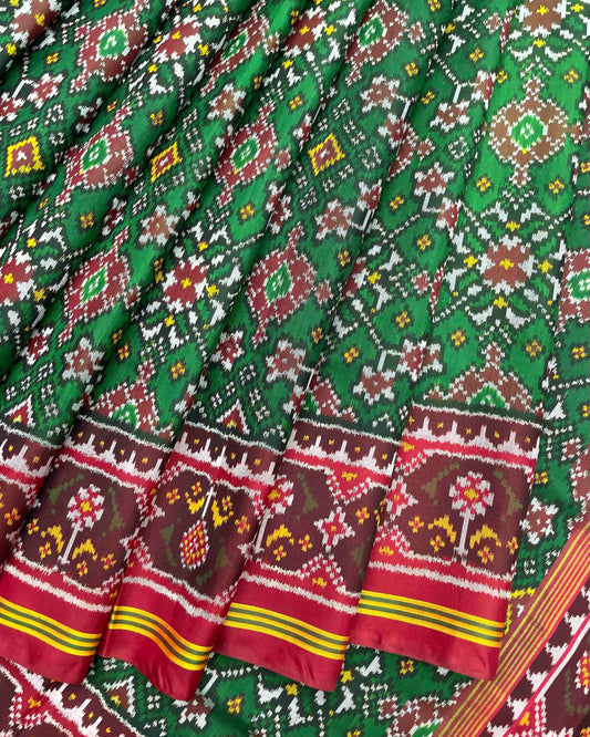 Red & Green Navratan Patola Saree