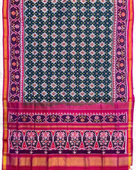 Pink & Dard Turquoise Buttonful Patola Saree