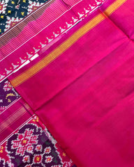 Pink & Dard Turquoise Buttonful Patola Saree