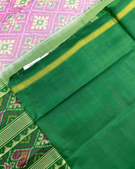 Green & Light Pink Panchanda Patola Saree