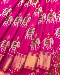 Pink Elephant Design Patola Saree