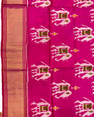 Pink Elephant Design Patola Saree