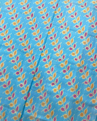 Pink & Sky Blue Leheriya Leaves Patola Saree