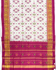 Pink & White New Chhabdi Patola Saree