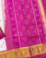 Pink & White Navratan Patola Saree