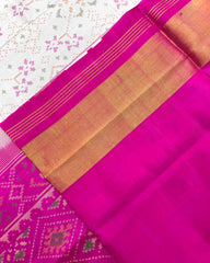 Pink & White Navratan Patola Saree