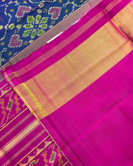 Pink & Navy Blue Manekchowk Patola Saree